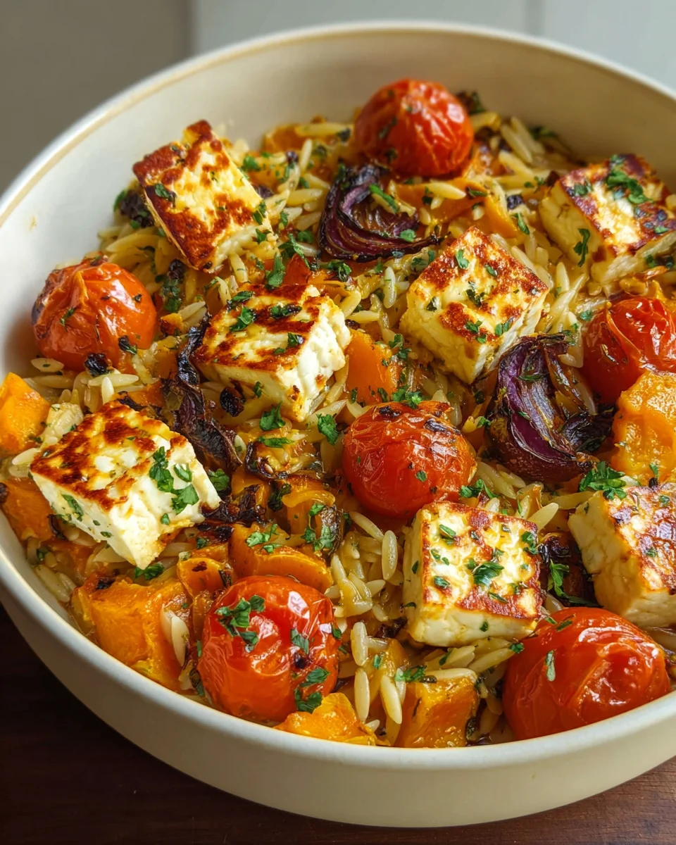 Fall Halloumi Orzo Bake: Easy Cheesy Comfort Food