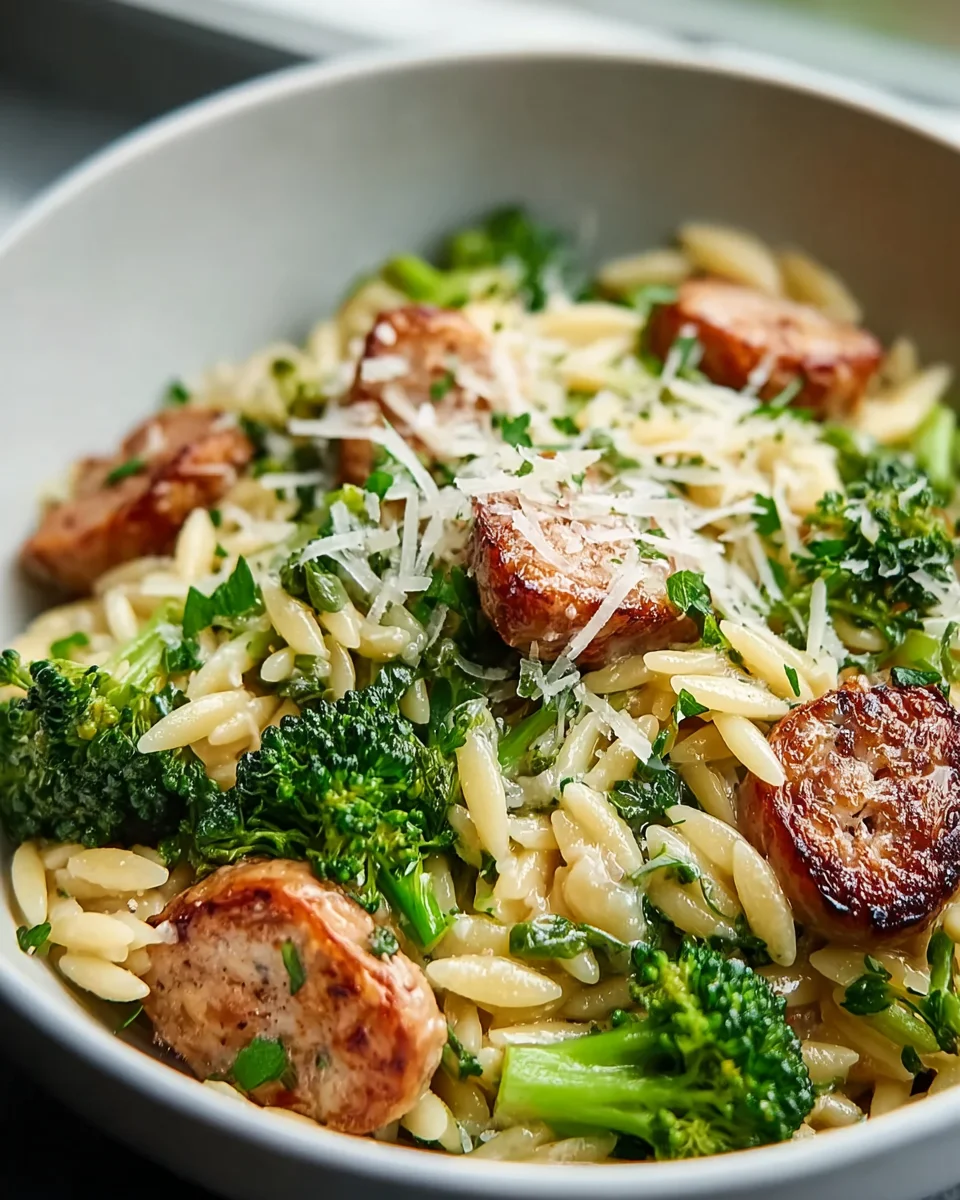 Easy Chicken Sausage Broccoli Orzo Recipe: Dinner in a Snap!