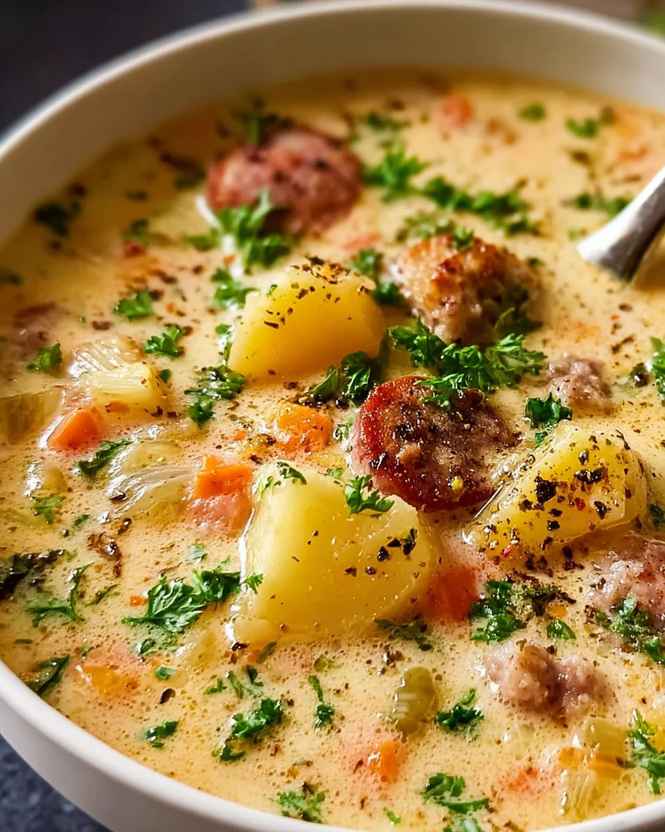Comforting Potato & Beef Sausage Chowder: A Warm Meal!
