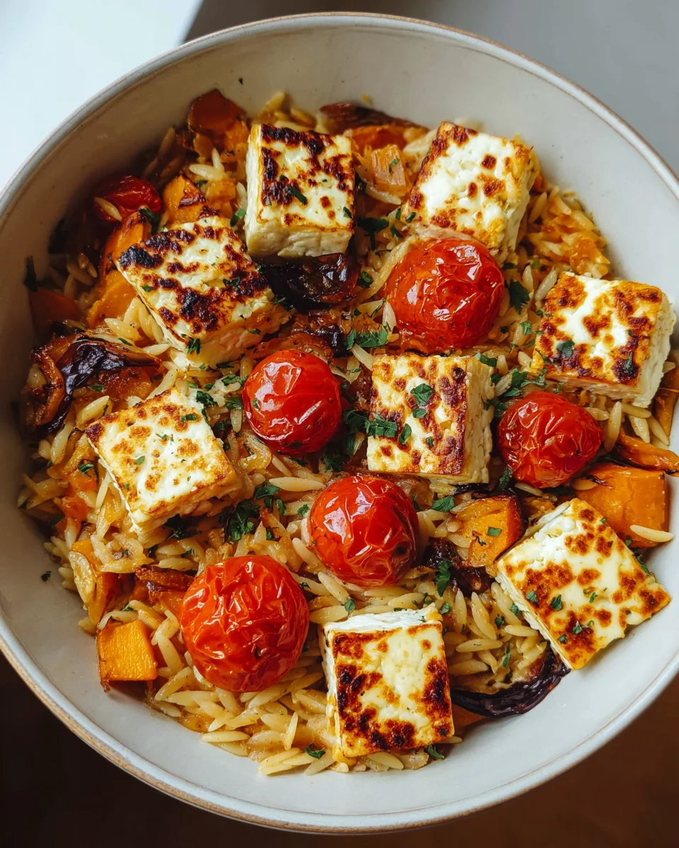 Fall Halloumi Orzo Bake: Easy Cheesy Comfort Food