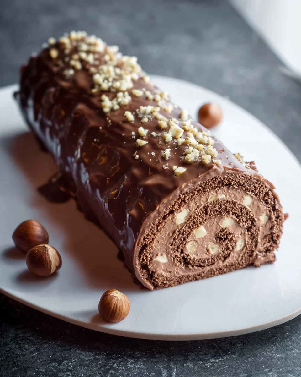 Delicious Buche Noel Cyril Lignac with Thermomix Hazelnut Chocolate